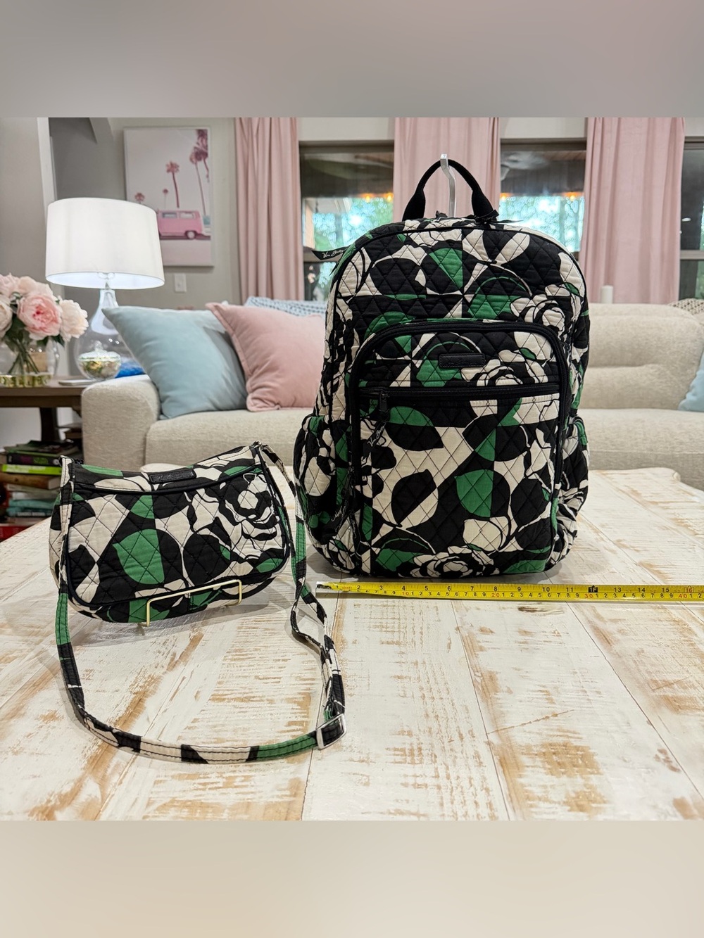 Vera Bradley Iconic Campus Backpack & Little Crossbody Set in Imperial Rose
